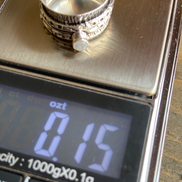 WHITE OPAL STERLING SILVER SPINNER BOHO RI… - Picture 5 of 10